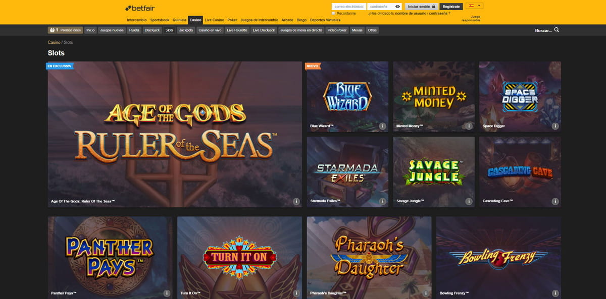 Juegos de casino de Betfair