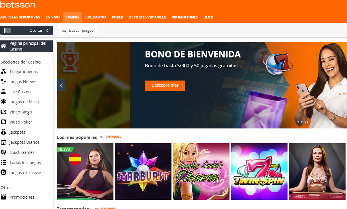 Juegos de casino de Betsson