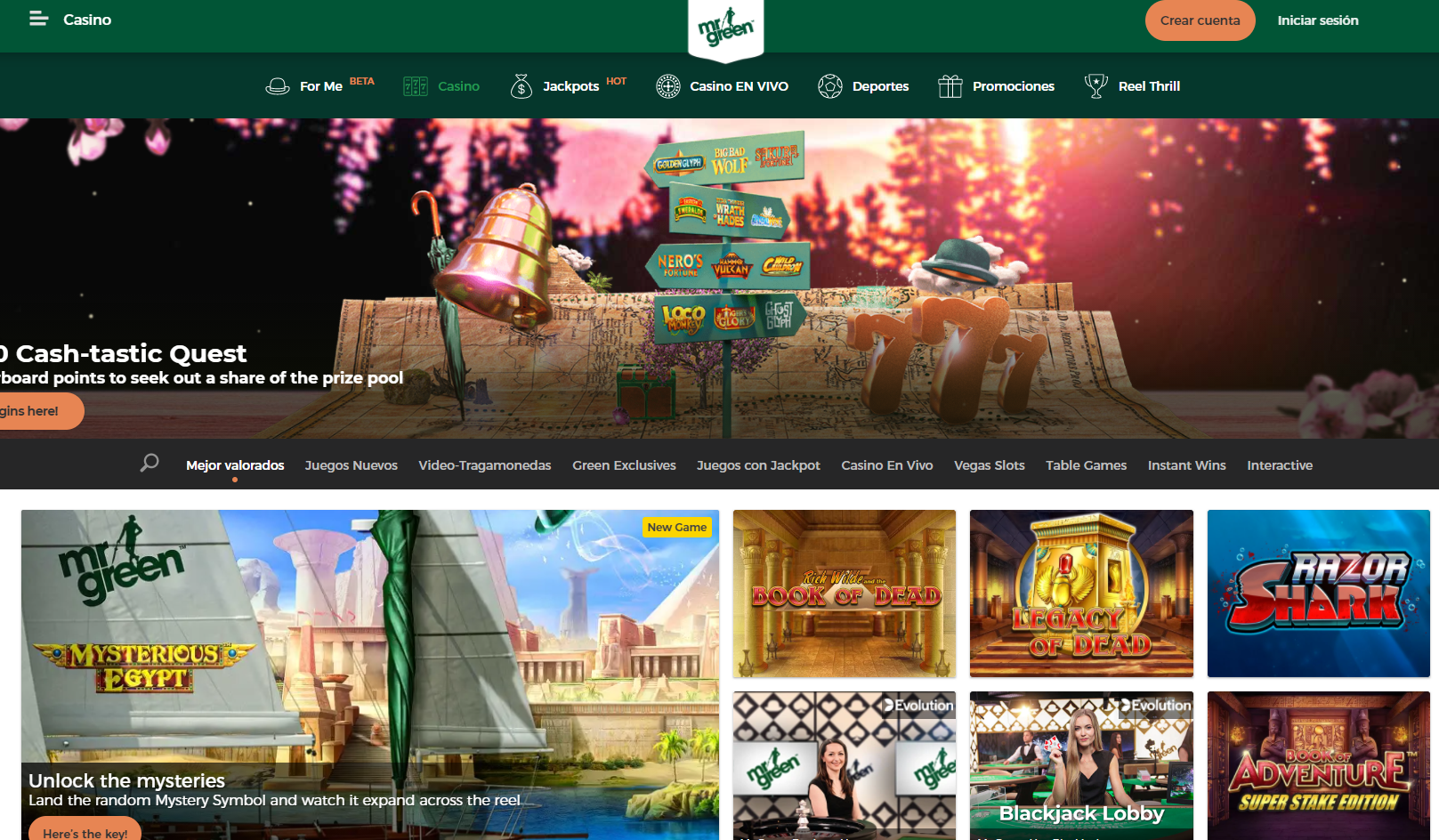 Juegos de casino de Mr Green