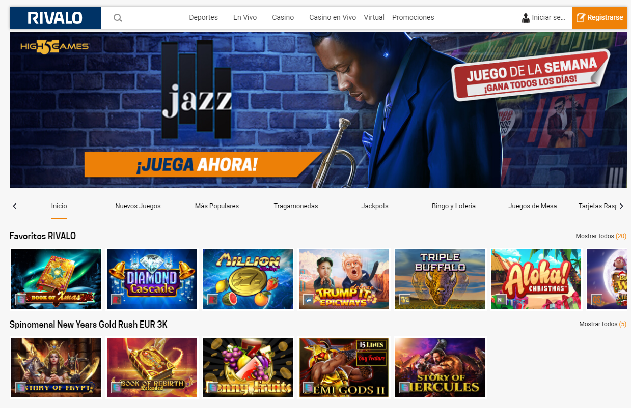 Juegos de casino de Rivalo