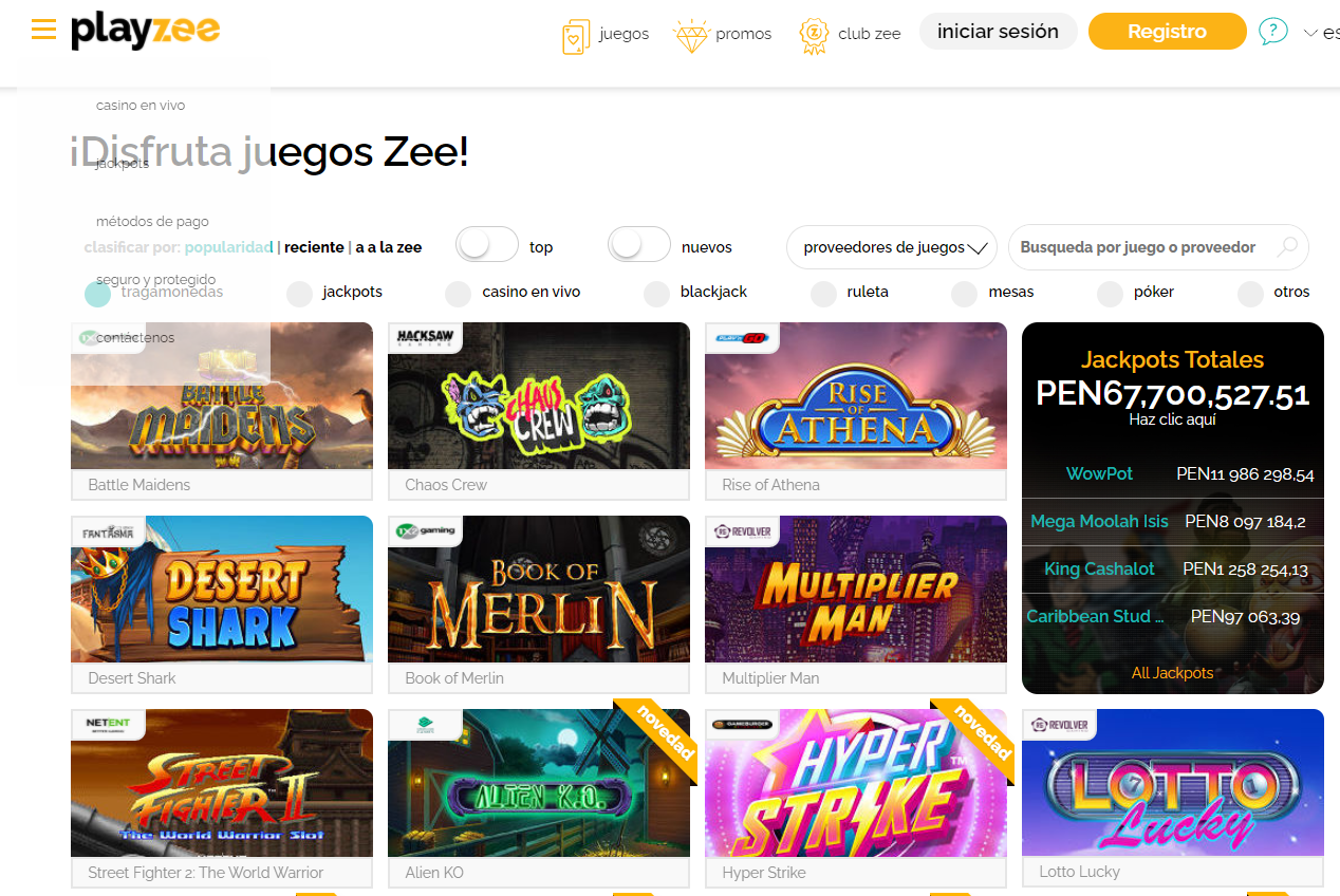 Juegos de casino de Playzee