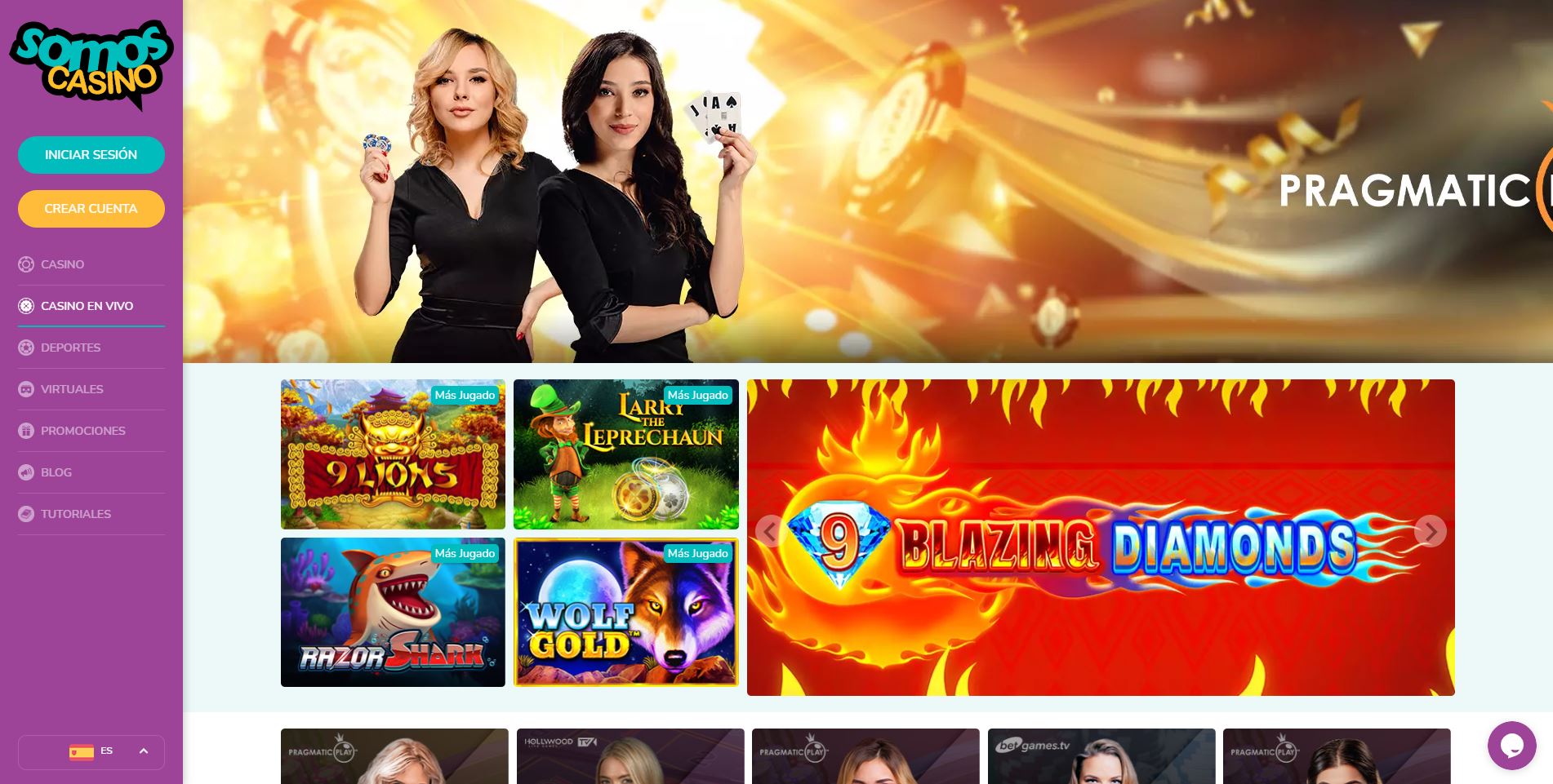 Disfruta del casino en vivo y juega a tu juego favorito en Somos