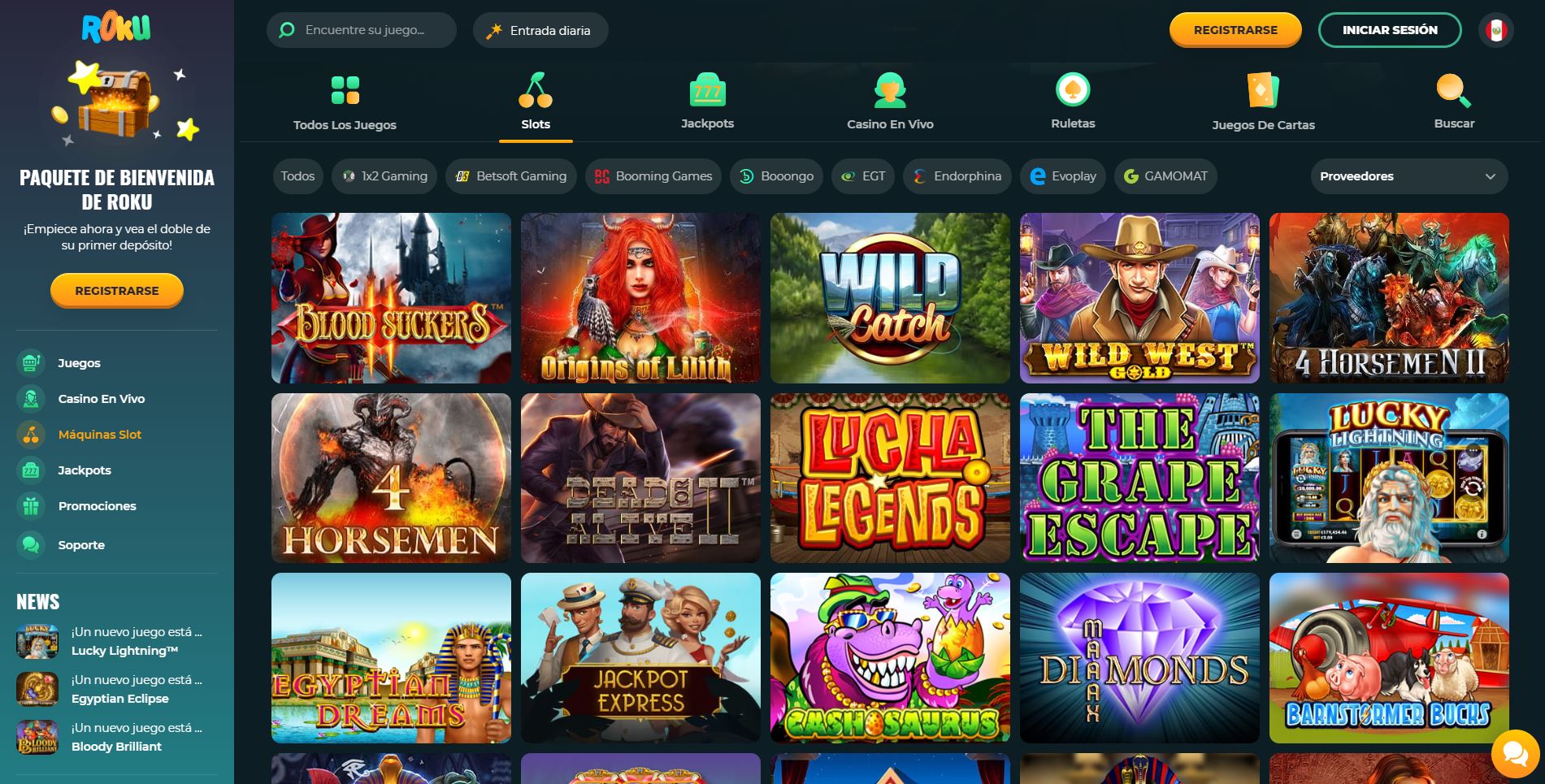 Juegos de casino de Roku Casino