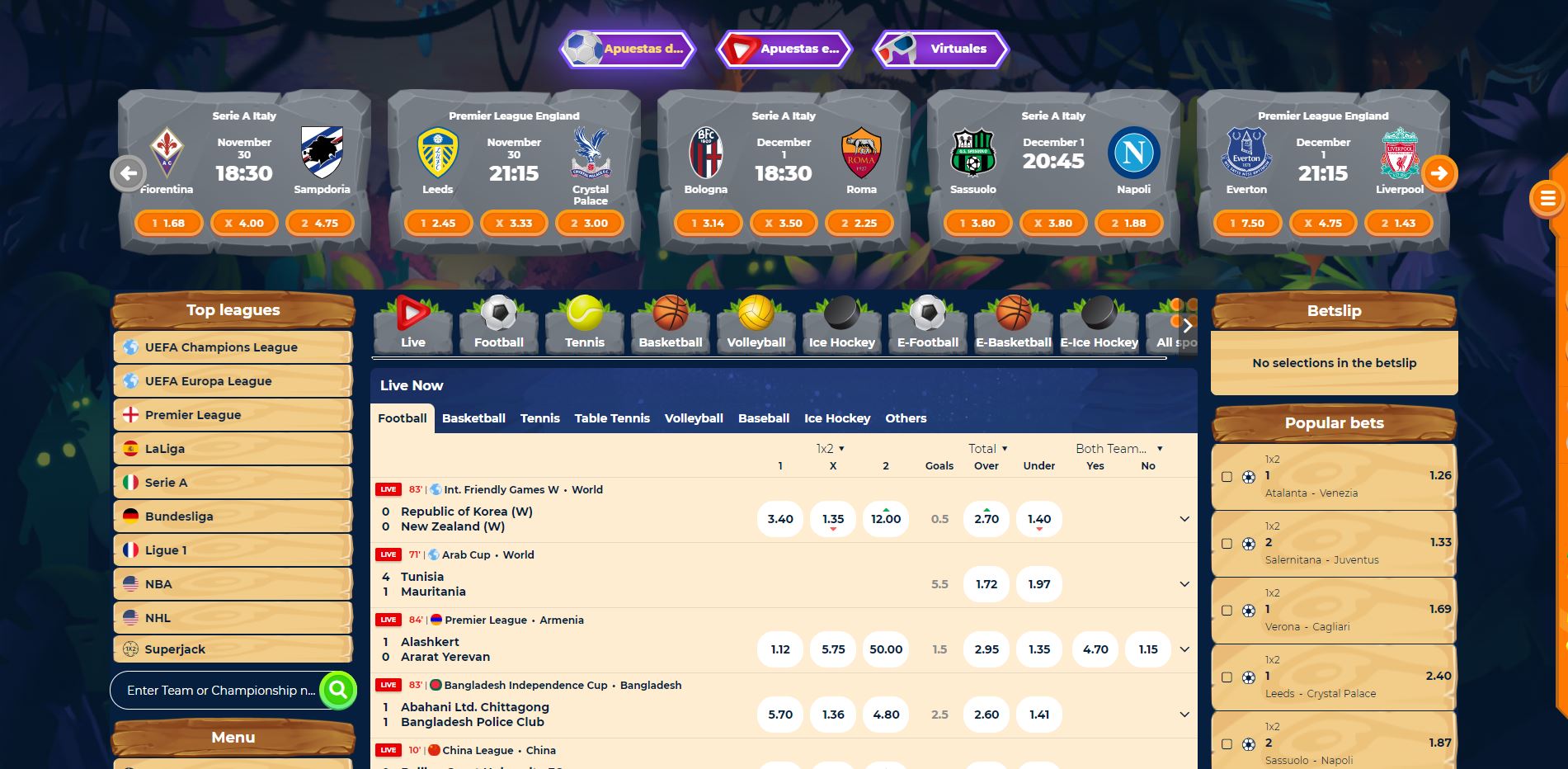 Apuestas deportivas Wazamba